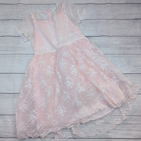 10 Trish Scully Lace Overlay Dress - Picture 1 of 7